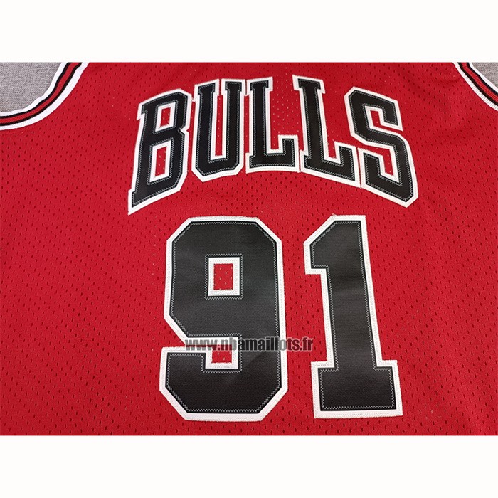 Maillot Chicago Bulls Dennis Rodman NO 91 Mitchell & Ness 1997-98 NBA Finals Rouge